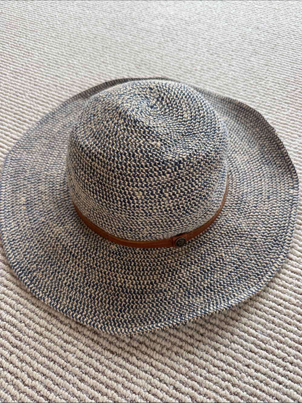 Goorin Bros Two-Tone Straw Sun Hat with Brown Band